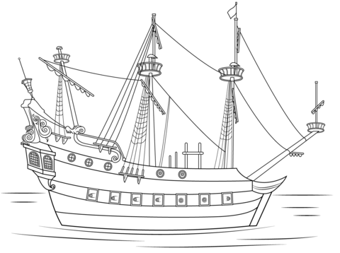 Captain Hook Pirate Ship Coloring Page